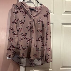 Hilary Radley Floral Mauve Blouse